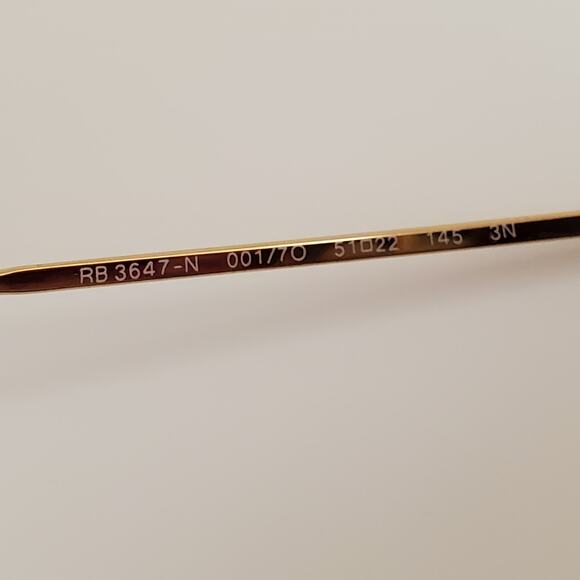 Ray-Ban RB 3647N Sunglasses Round Double Bridge Aviator Gradient Arista Gold - Picture 14 of 16